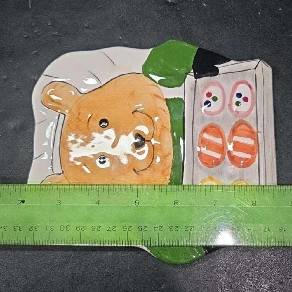 Bear Baking Design Hotplate,  Hand-Painted Ceramic‎ Kitchen Trivet, Accessory